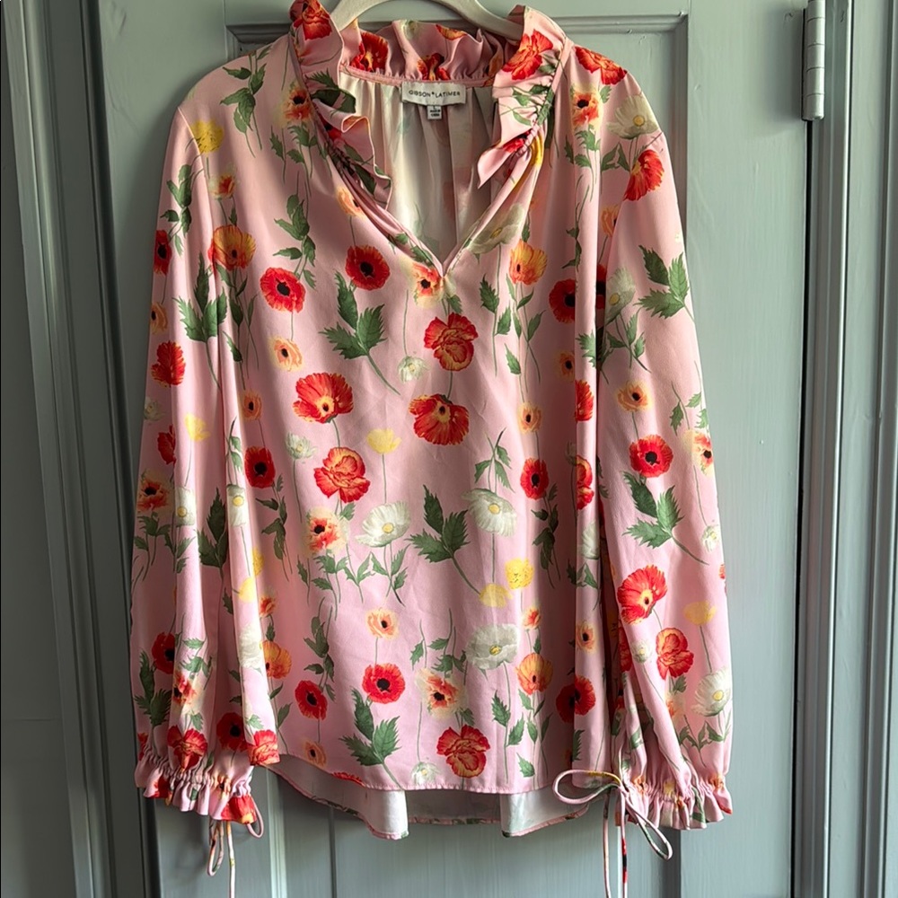 Gibson Latimer Pink Floral Blouse